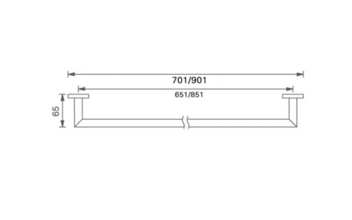 Nero NR3630CH Dolce Single Towel Rail 700mm - Chrome