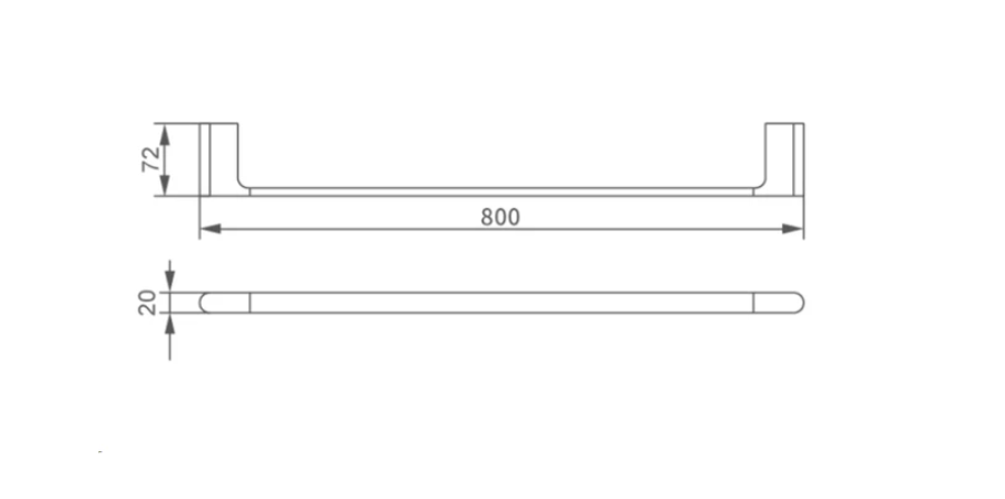Nero NR7030CH Ecco Single Towel Rail 800mm - Chrome