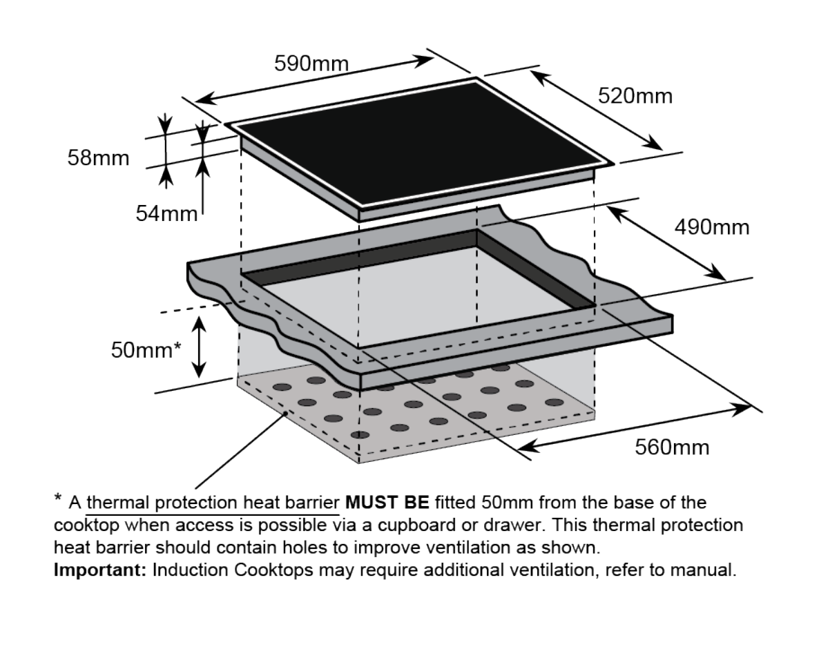Venini V-Ci6Se3 60Cm Induction Cooktop