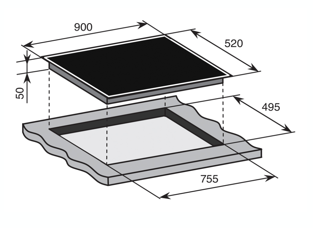LINEA L-GECE9004 90cm Ceramic Cooktop