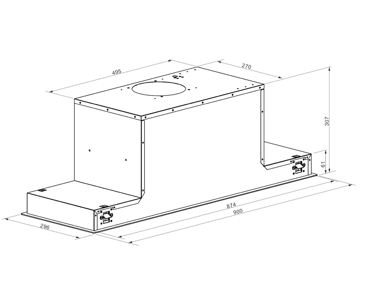 Euromaid UCG90W White Glass Undermount Rangehood