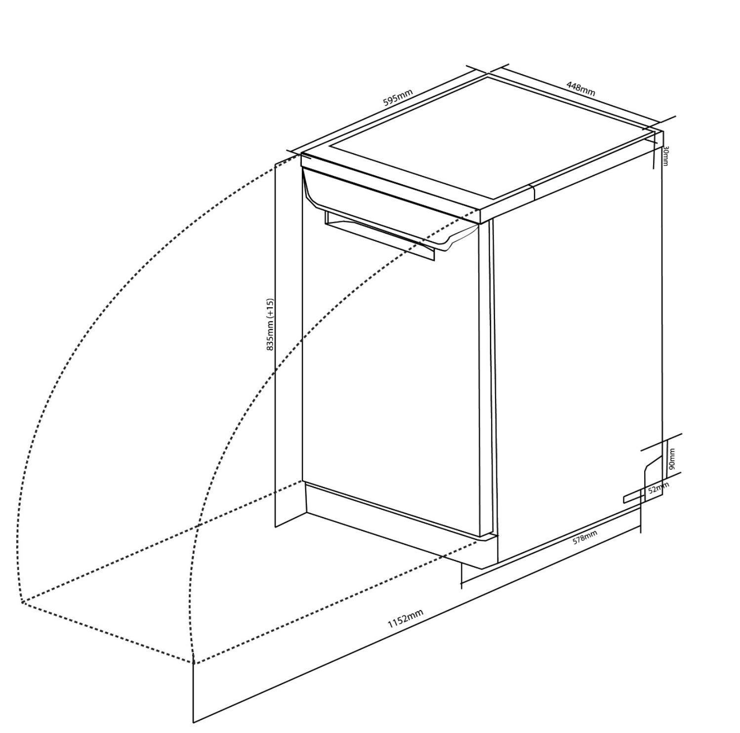 Baumatic GDW45S2 45cm Stainless Steel Dishwasher - Ex Display Discount