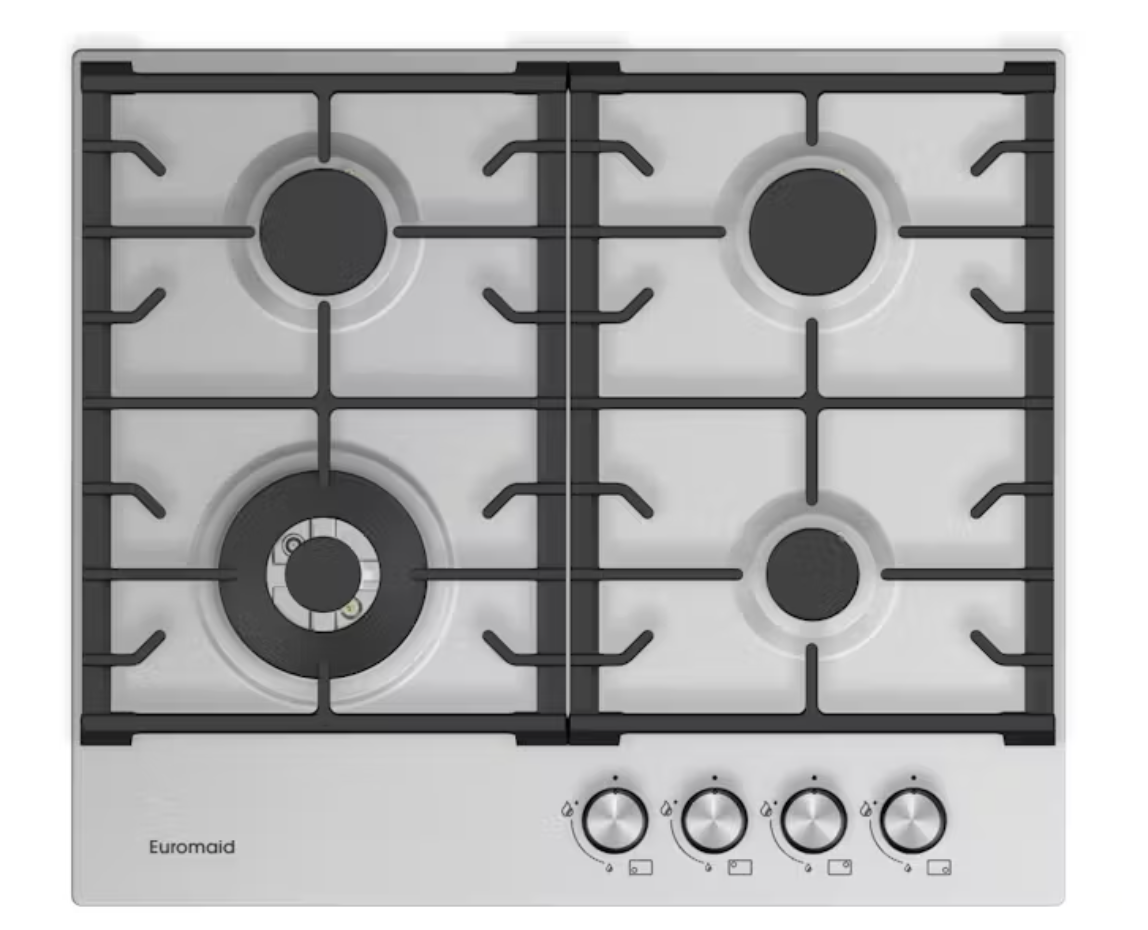 Euromaid Eclipse EC64GS 600mm 4 Burner Stainless Steel Gas Cooktop