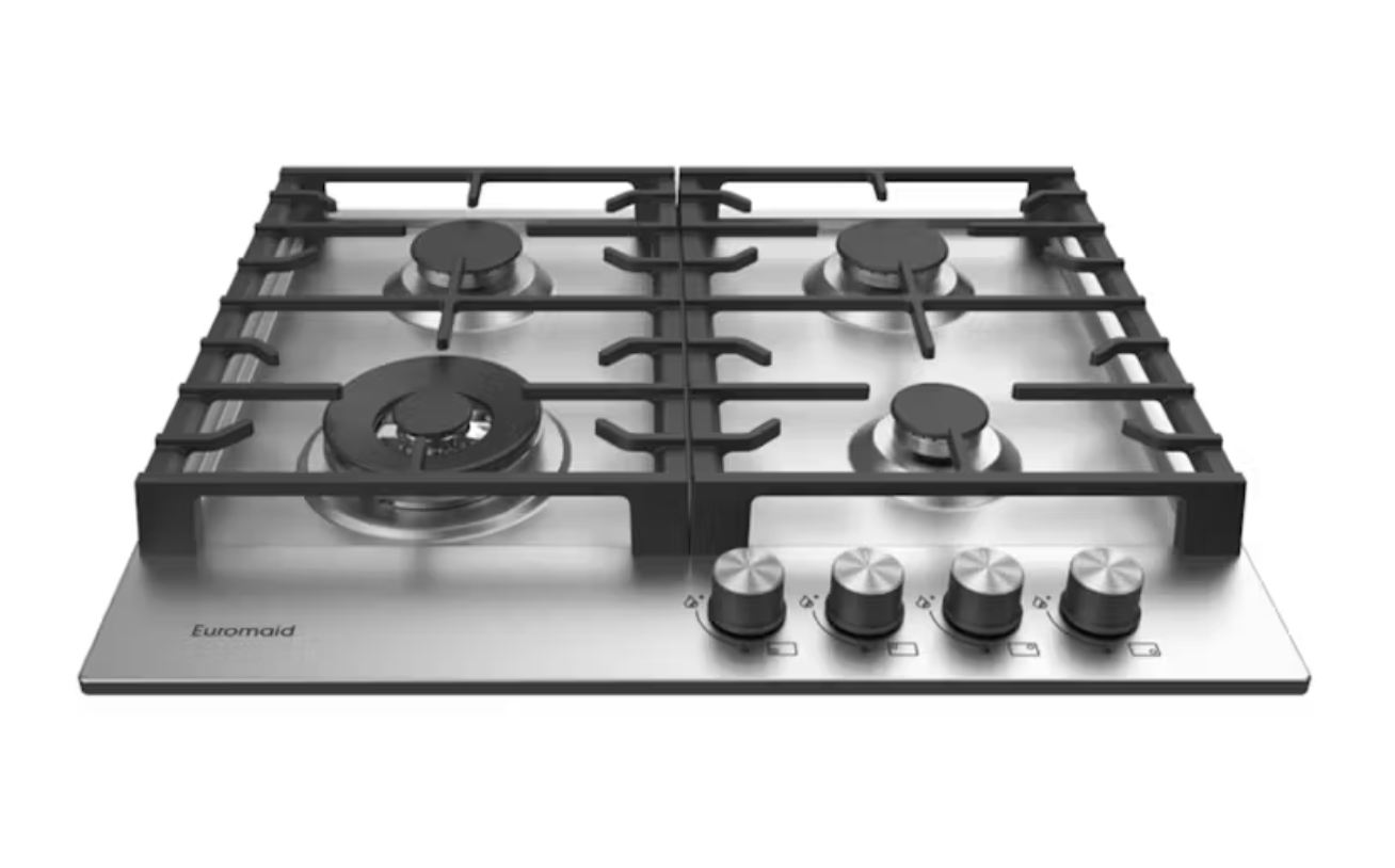 Euromaid Eclipse EC64GS 600mm 4 Burner Stainless Steel Gas Cooktop