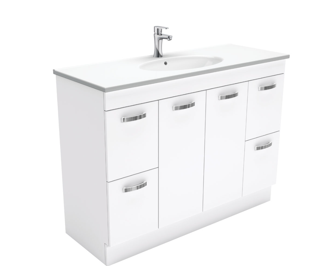 Fienza Rotondo ROT120NKW 1200mm Vanity with Kicker, White