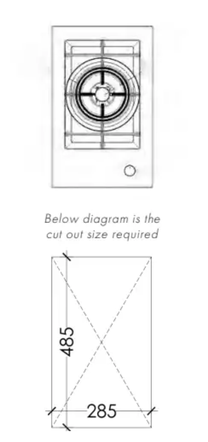 Euro Appliances EMJG30WSXBL Black Finish 30cm Domino Wok Natural Gas Cooktop