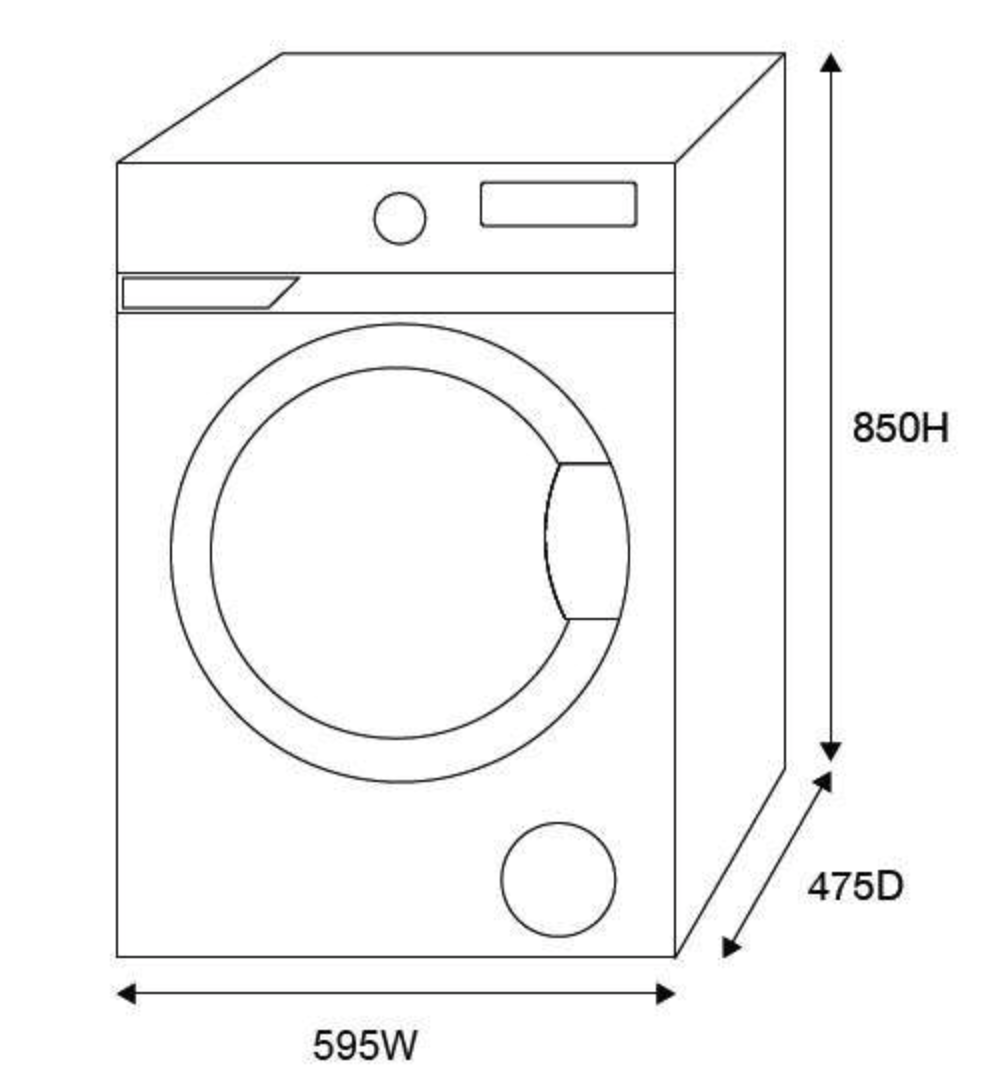 Kleenmaid LWF8014 8kg Steam Assisted Front Load Washing Machine