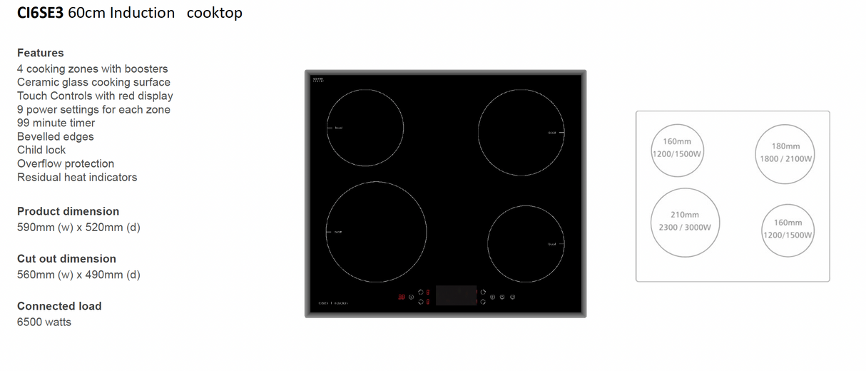 Baumatic CI6SE3 60cm Induction Cooktop
