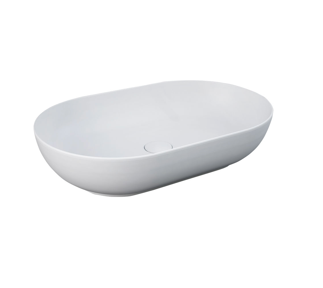 Fienza 606100MW Feeling Above Counter RAK Ceramic Oval Basin, Matte White