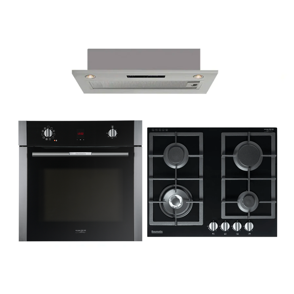 Baumatic Studio Solari 60cm Black Glass Package BA08