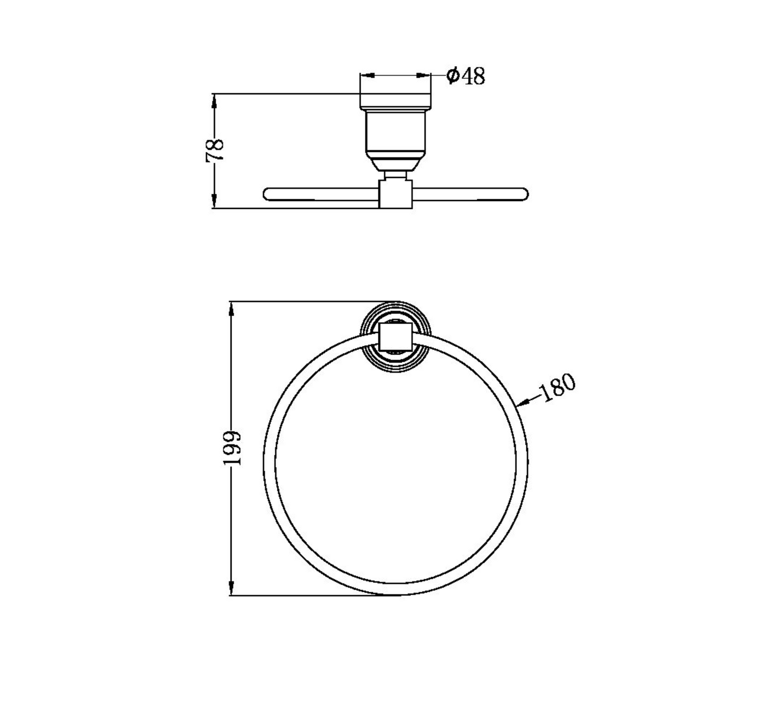 Nero NR6980MB York Towel Ring - Matte Black