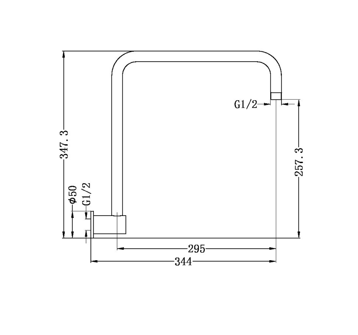 Nero NR506GM Round Swivel Shower Arm - Gunmetal Grey