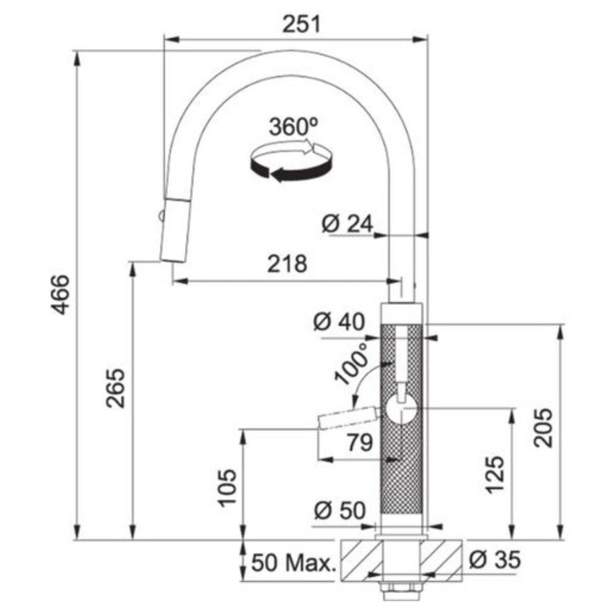 Franke Mythos Masterpiece Pull-Out Anthracite, TA6701AN