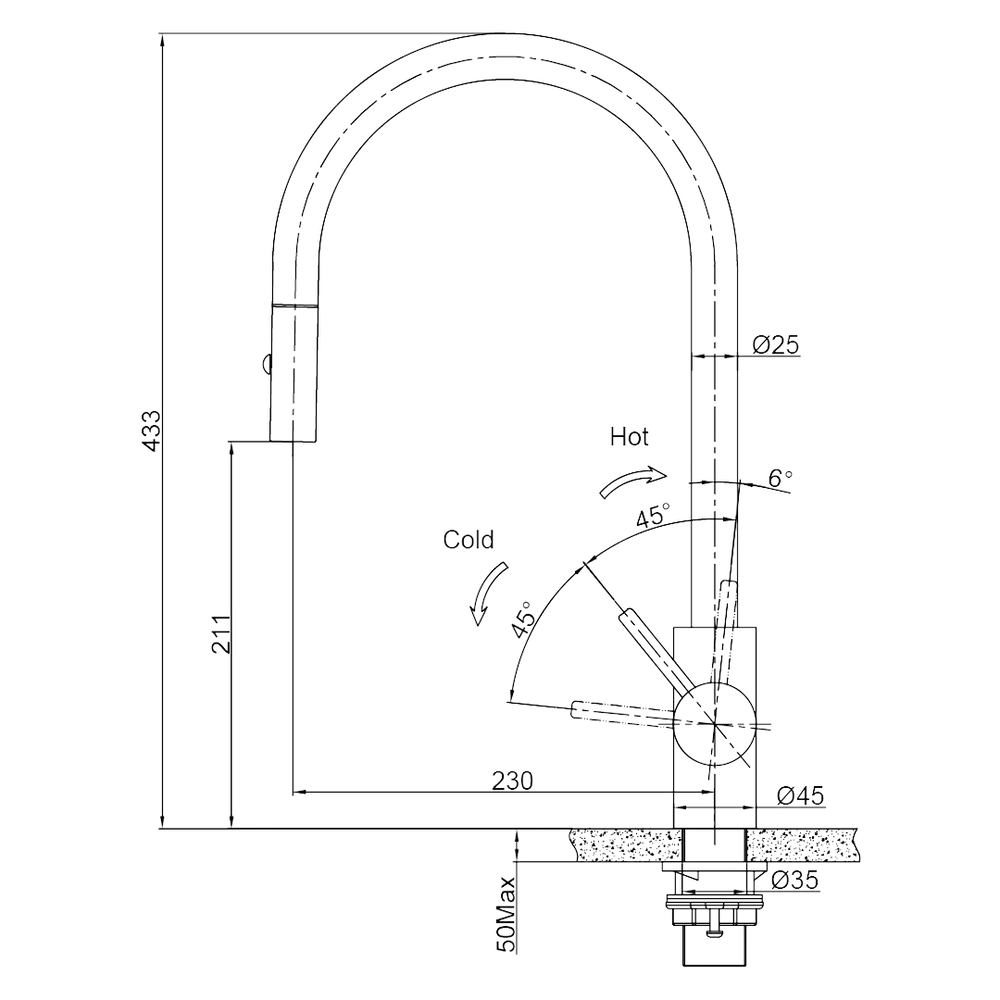 Franke Eos Neo Pull Out Tap with Vegy Spray Black Steel, TA9601BS