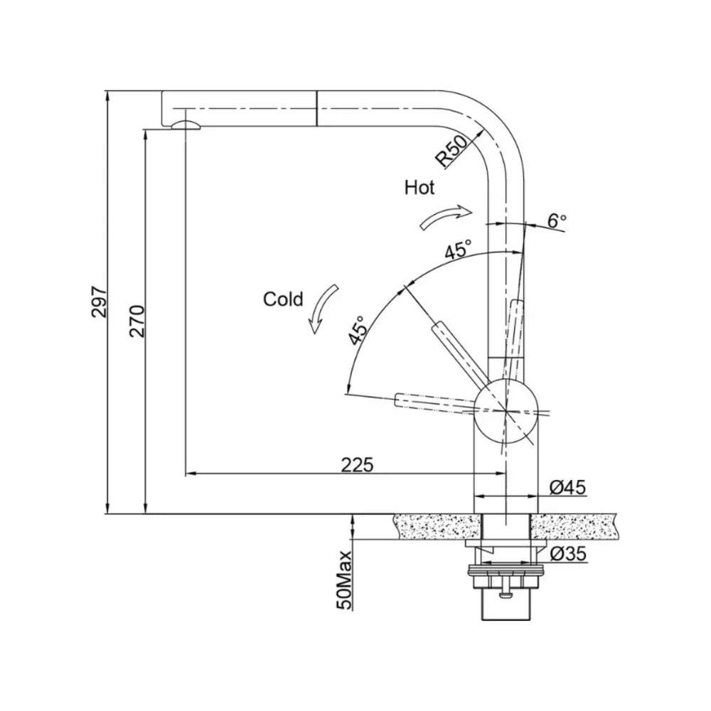 Franke Atlas Neo Pull Out Kitchen Tap Stainless Steel, TA9701
