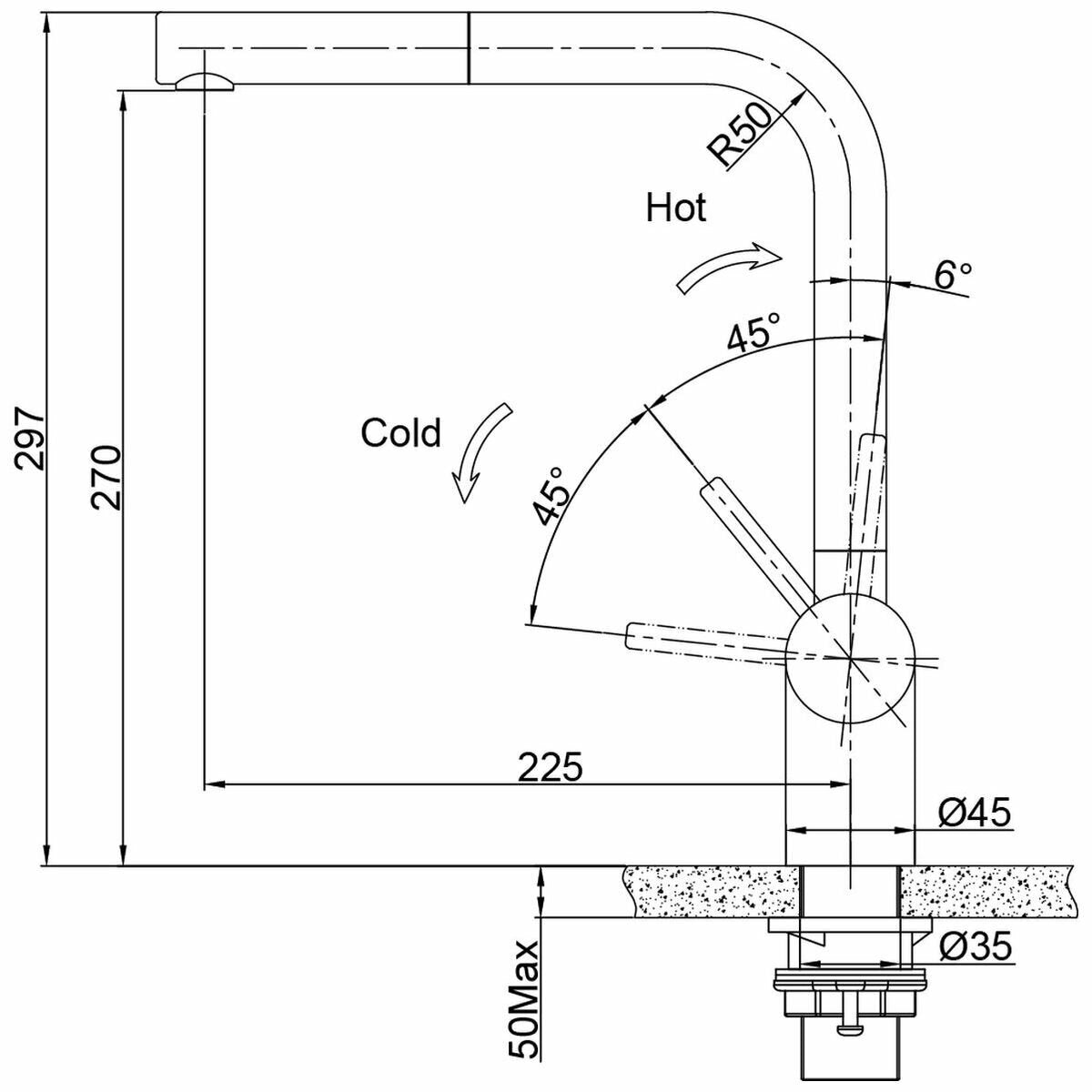Franke Atlas Neo Pullout Tap Black Steel, TA9701BS