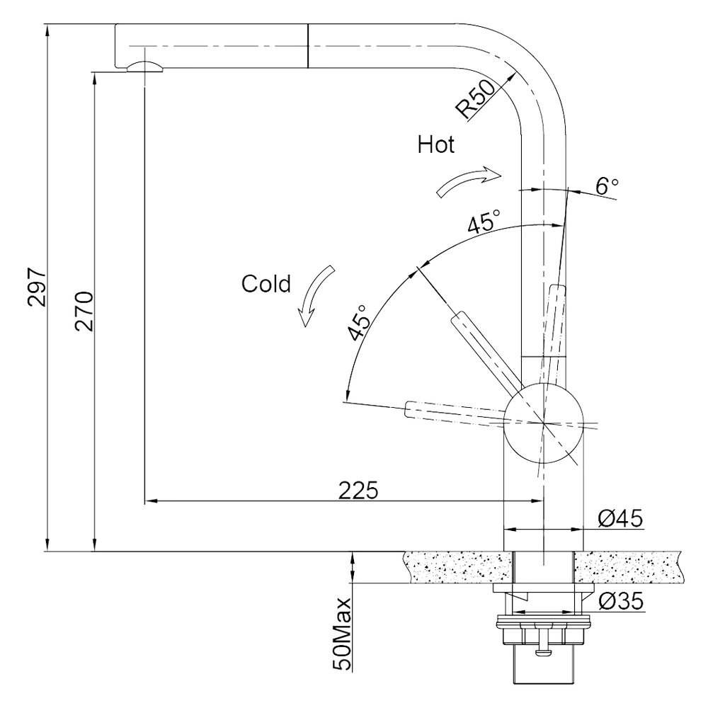 Franke Atlas Neo Pullout Tap Gun Metal, TA9701GM
