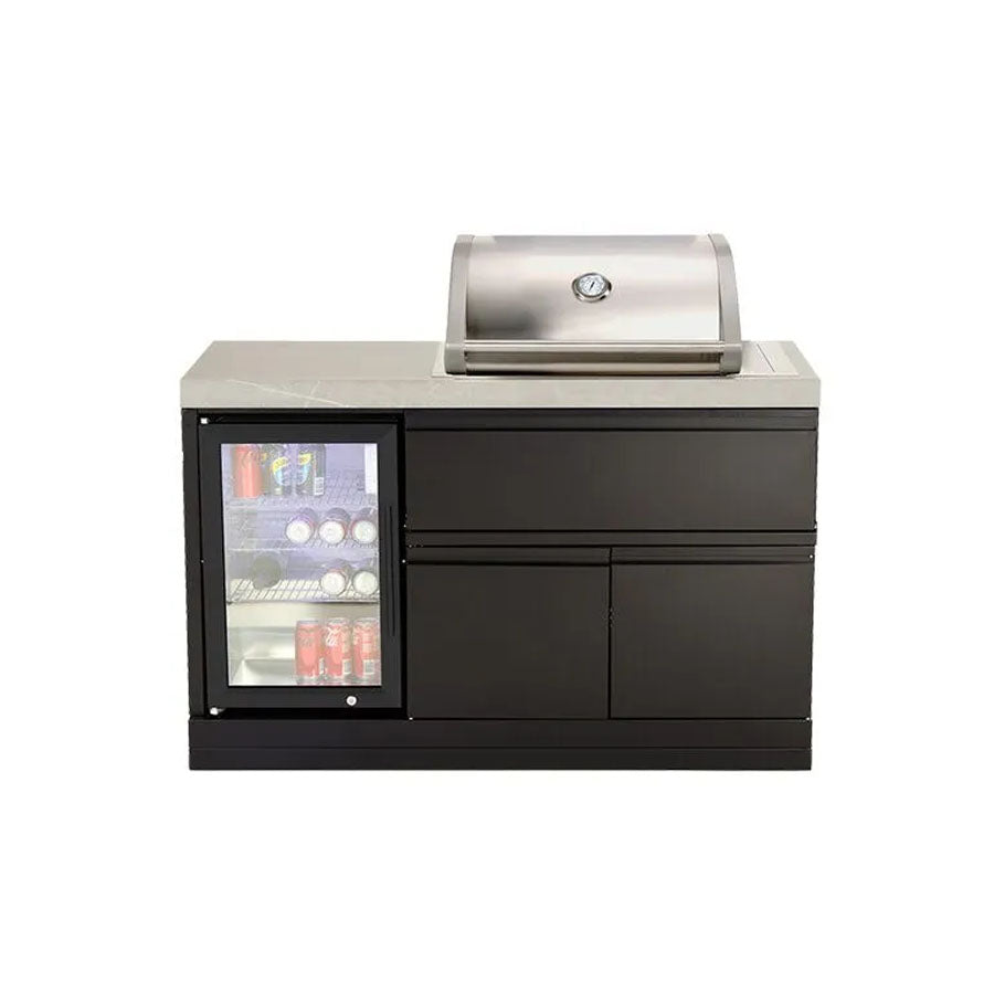 CROSSRAY TC2K-MK1 Compact Four Burner Gas BBQ Outdoor Kitchen with Fridge