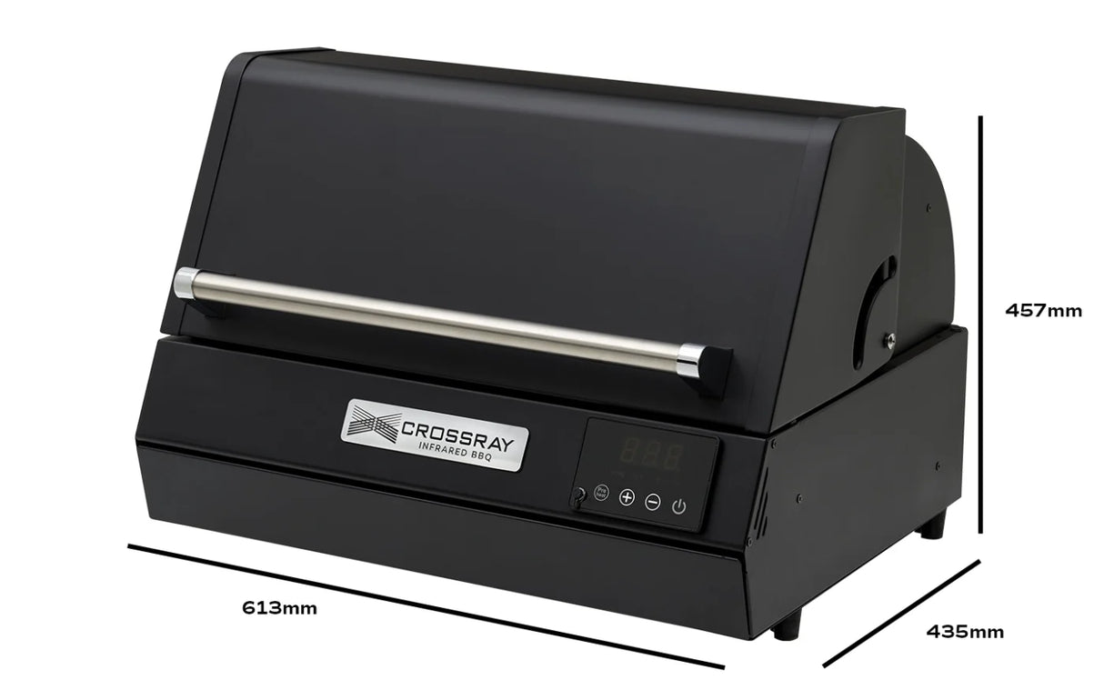 CROSSRAY TCE22HT eXtreme Portable Electric BBQ, Black Finish