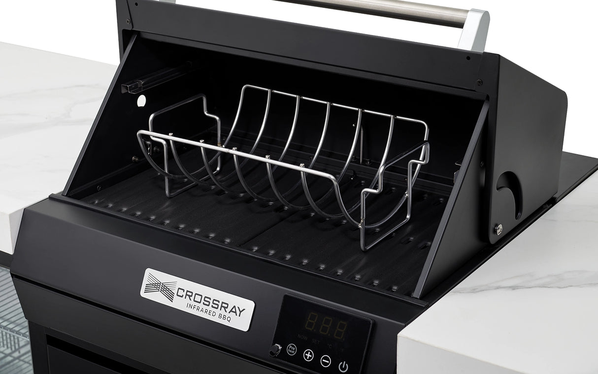 CROSSRAY TCEK-03 eXtreme Electric Outdoor BBQ Kitchen, with Drinks Fridge, White Top