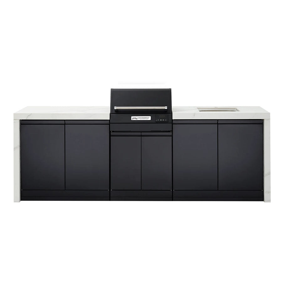 CROSSRAY TCEK-02 eXtreme Electric Outdoor BBQ Kitchen, with Sink, White Top