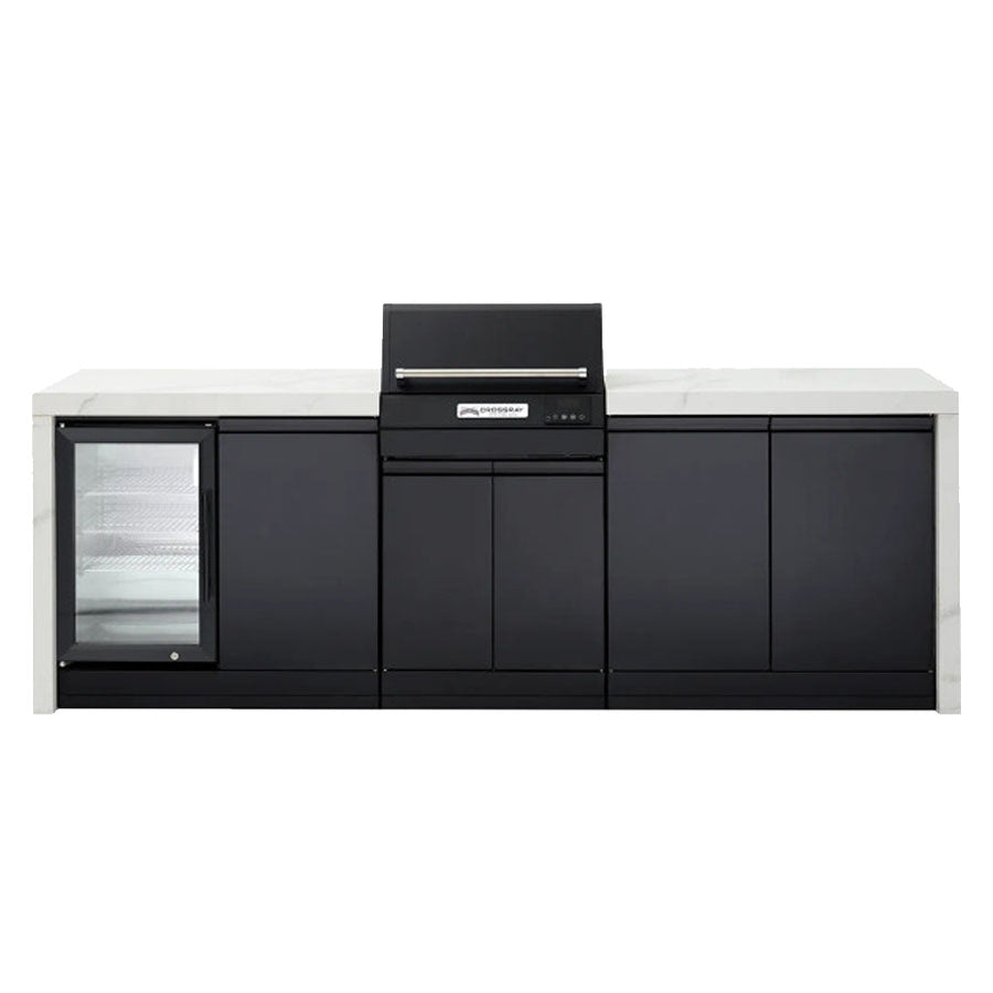 CROSSRAY TCEK-03 eXtreme Electric Outdoor BBQ Kitchen, with Drinks Fridge, White Top