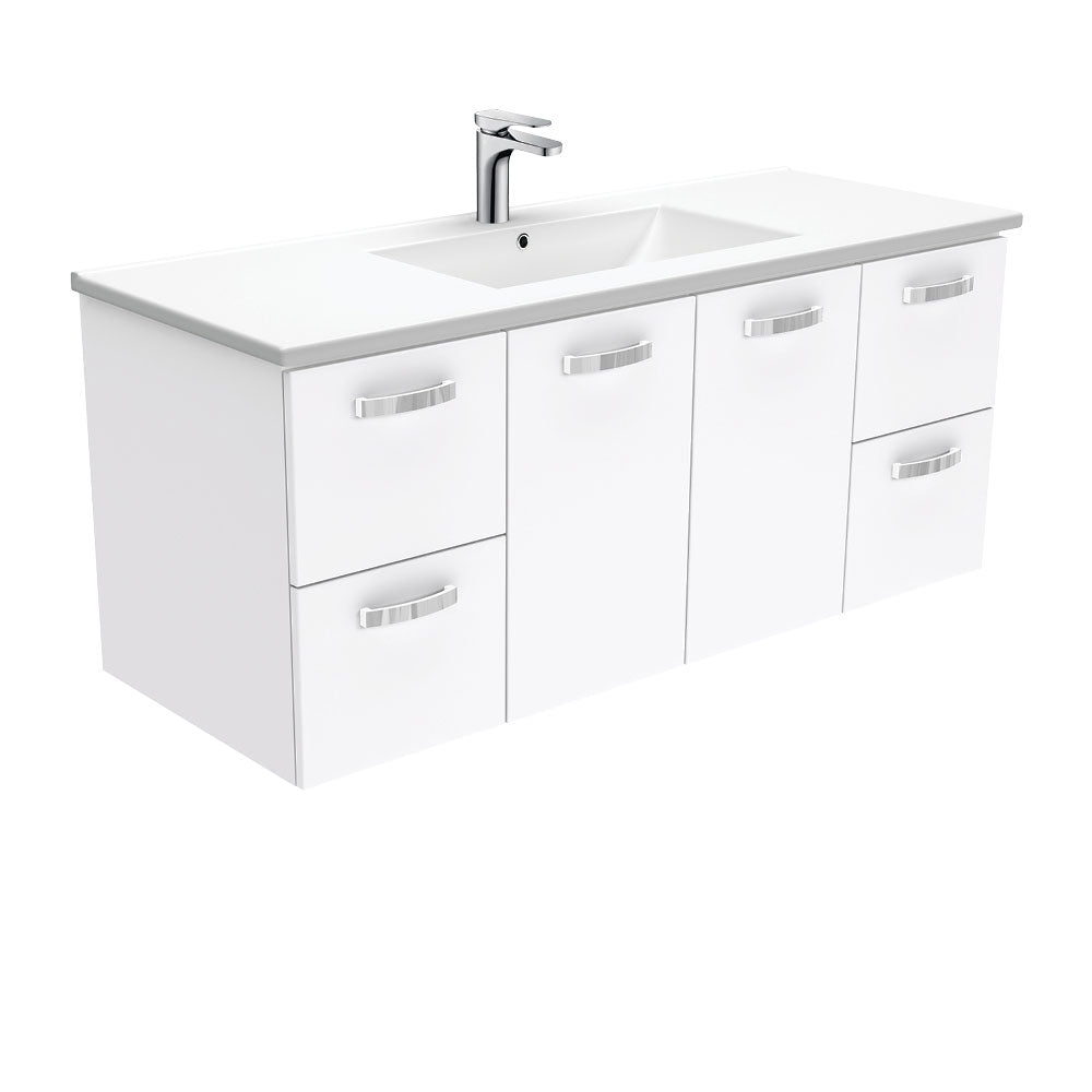 Fienza Dolce Tcl120J 1200Mm Ceramic Wall Hung Vanity With Handles White - Special Order Units