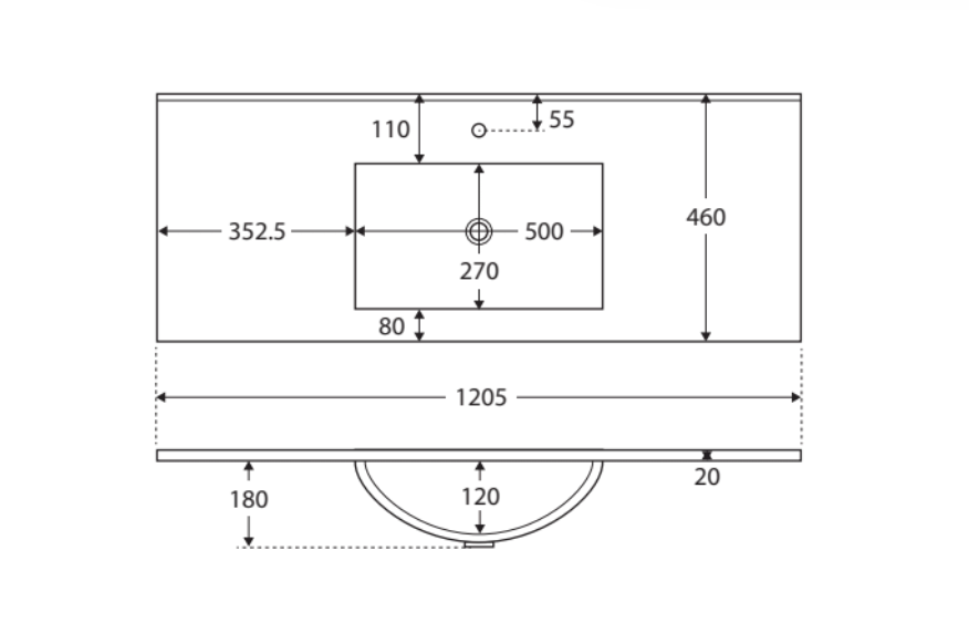 Fienza Dolce Tcl120J 1200Mm Ceramic Wall Hung Vanity With Handles White - Special Order Units