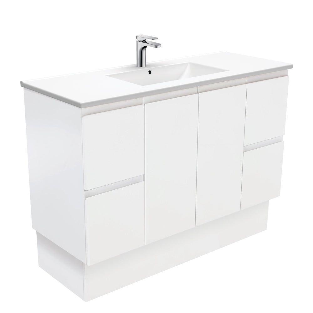 Fienza 1200Mm Tcl120Zk Dolce Fingerpull Vanity On Kickboard Matte White - Special Order Units