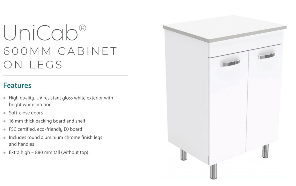 Fienza Tcl60Nkw Dolce 600Mm White Vanity With Kicker - Special Order Units
