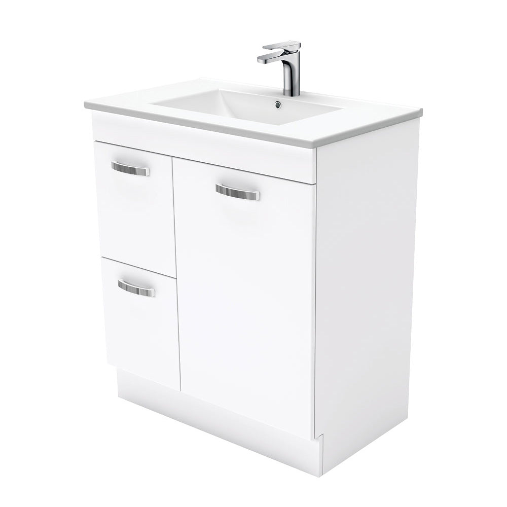 Fienza Dolce Tcl75Nkwl 750Mm White Vanity With Kicker Left Hand Drawers - Special Order Units