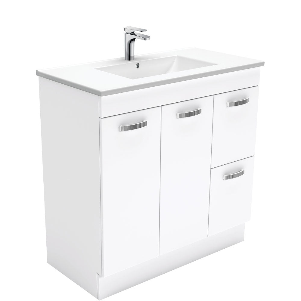 Fienza Dolce Tcl90Nkwr 900Mm White Vanity With Kicker Right Hand Drawer - Special Order Units