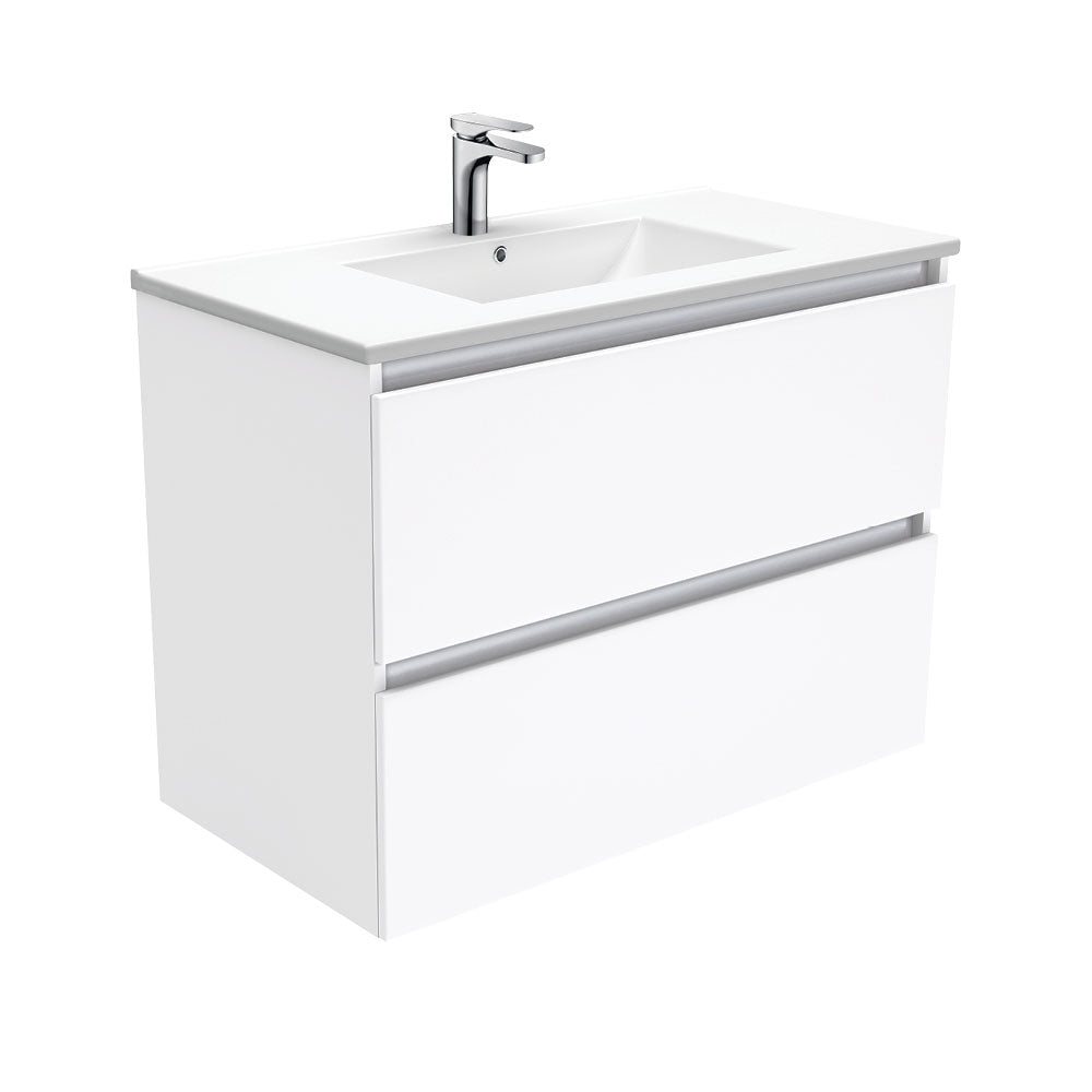 Fienza Dolce Quest Tcl90Q 900Mm White Wall Hung Vanity Unit - Special Order Units