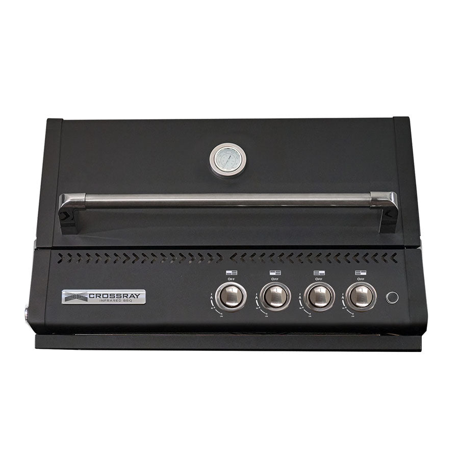 CROSSRAY TCX4FL-B XPlor 4 Burner Gas Inbuilt BBQ, Black Finish
