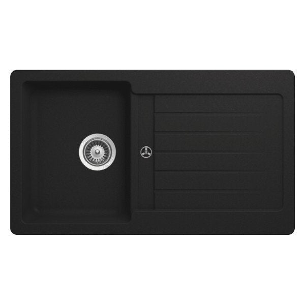 Abey TD100B Schock Typos Single Bowl with Drainer - Onyx Black