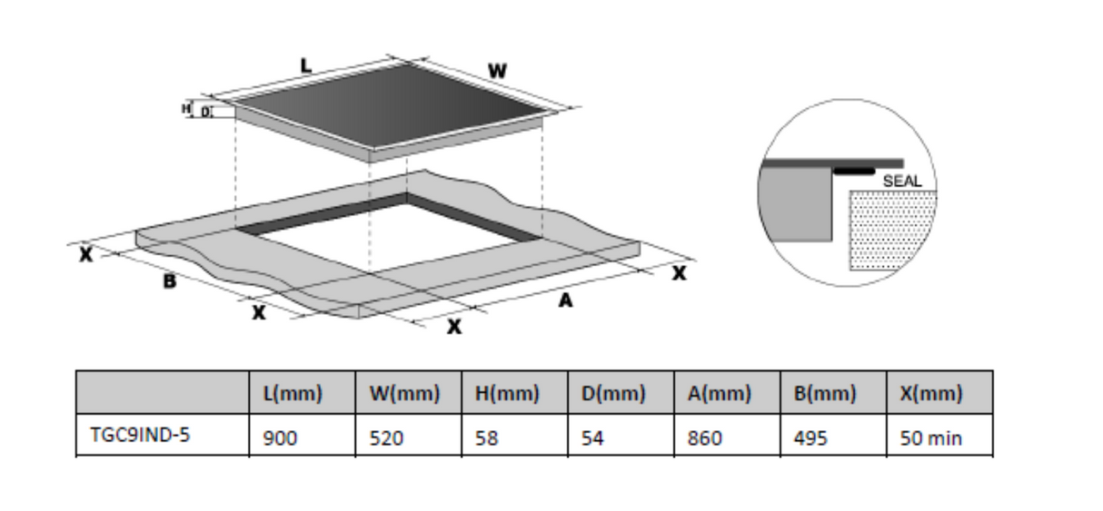 Technika Tgc9Ind-5 90Cm Induction Cooktop