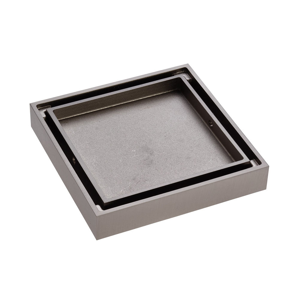 Fienza TIW85DBN Square Tile 2-in-1 Floor Waste, 88mm Outlet, Brushed Nickel