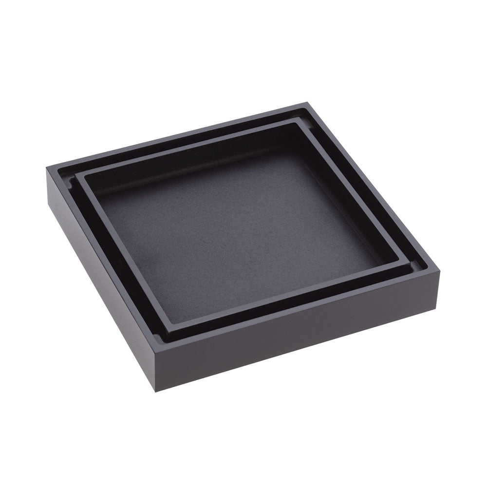 Fienza TIW85DMBK Square Tile 2-in-1 Floor Waste, 88mm Outlet, Matte Black