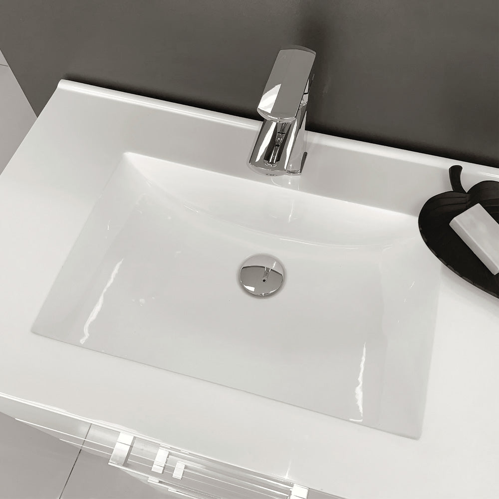 Fienza VAN75BWK 750mm Vanessa Amato on Kickboard Vanity, 1 Taphole, Satin White