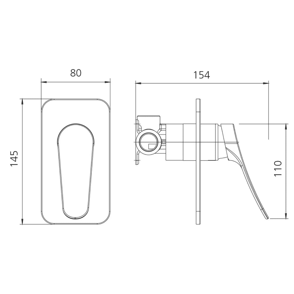 Oliveri Verona Wall Mixer, Matte Black, VA303516MB