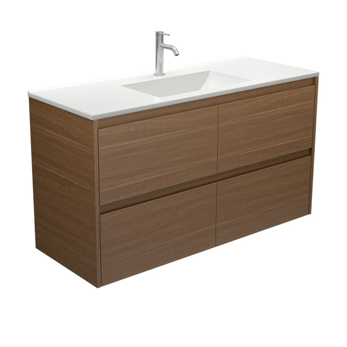 Vanessa VAN120BWA Amato 1200 Walnut Wall-Hung Vanity
