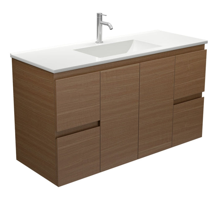 Vanessa VAN120WA Edge Walnut 1200 Wall Hung Vanity