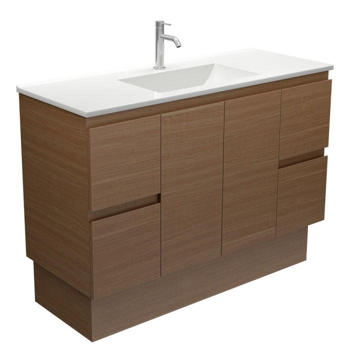 Vanessa VAN120WAK Edge Walnut 1200 Vanity On Kickboard
