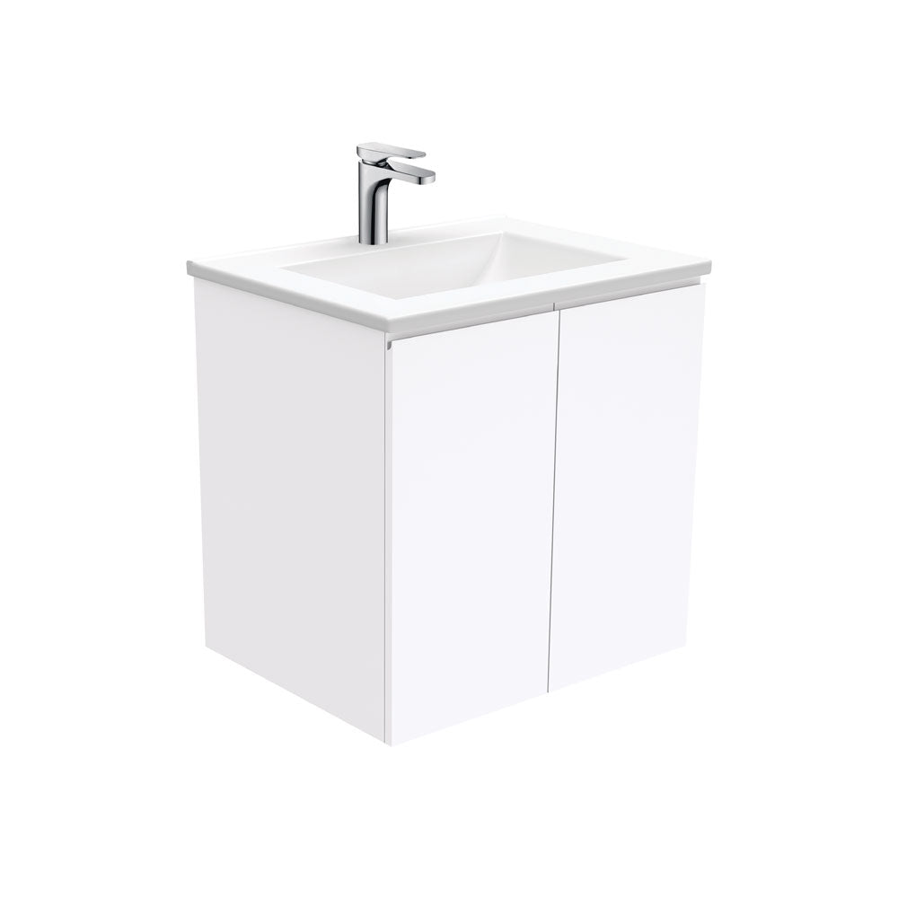 Fienza VAN60F Vanessa Fingerpull 600 Wall-Hung Vanity, Gloss White