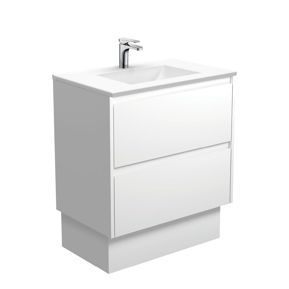 Fienza VAN75BWK 750mm Vanessa Amato on Kickboard Vanity, 1 Taphole, Satin White