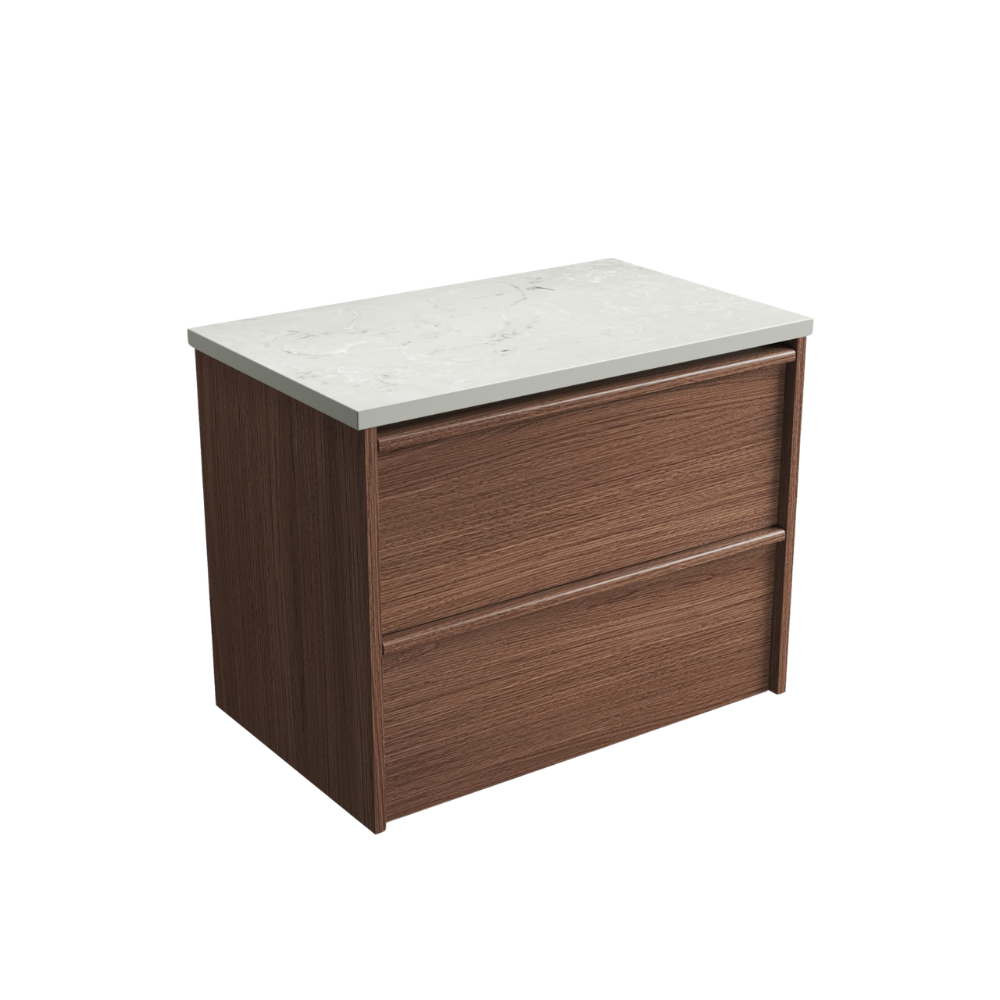 Aulic 750mm VE750WWN Venetta Framed Wall Hung Vanity Walnut