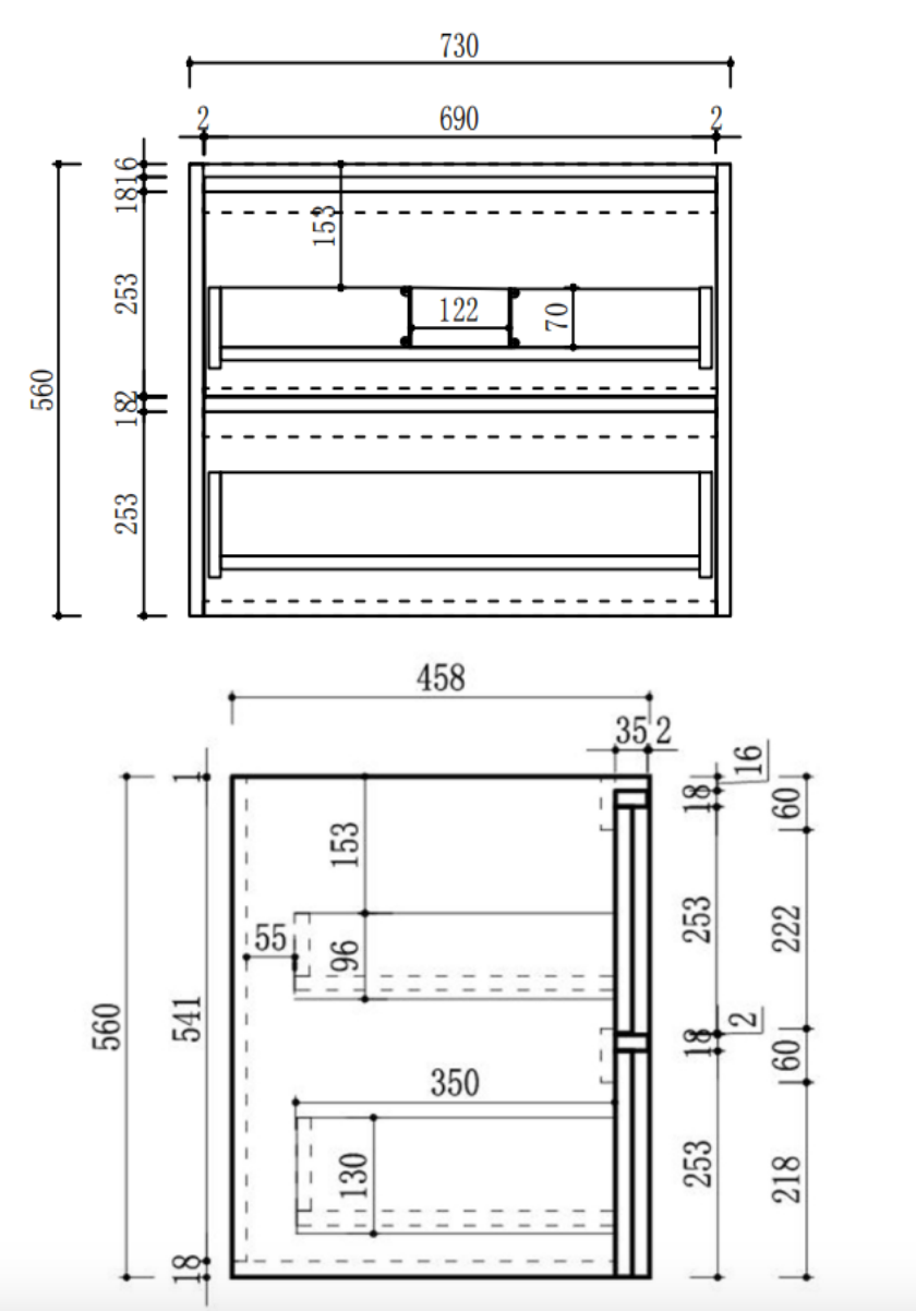 Aulic 750mm VE750WWN Venetta Framed Wall Hung Vanity Walnut