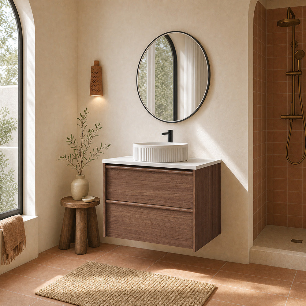 Aulic 900mm VE900WWN Venetta Framed Wall Hung Vanity Walnut