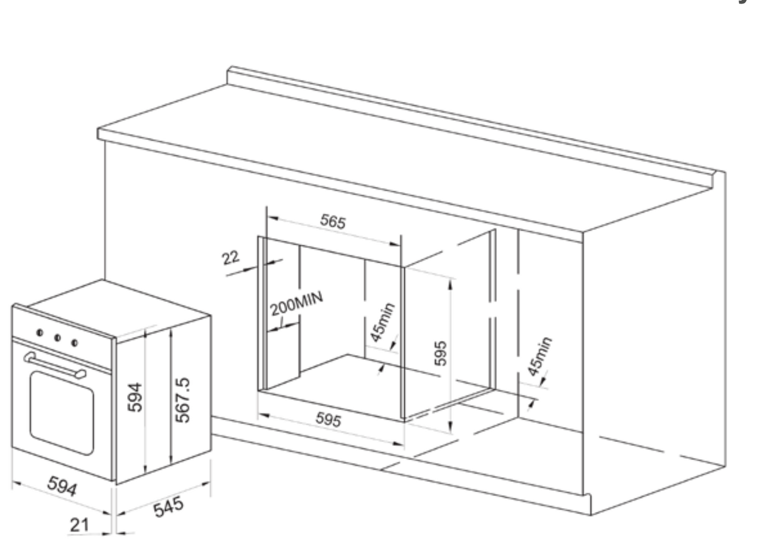 Venini VO5S Black Glass Electric Fan Forced Oven