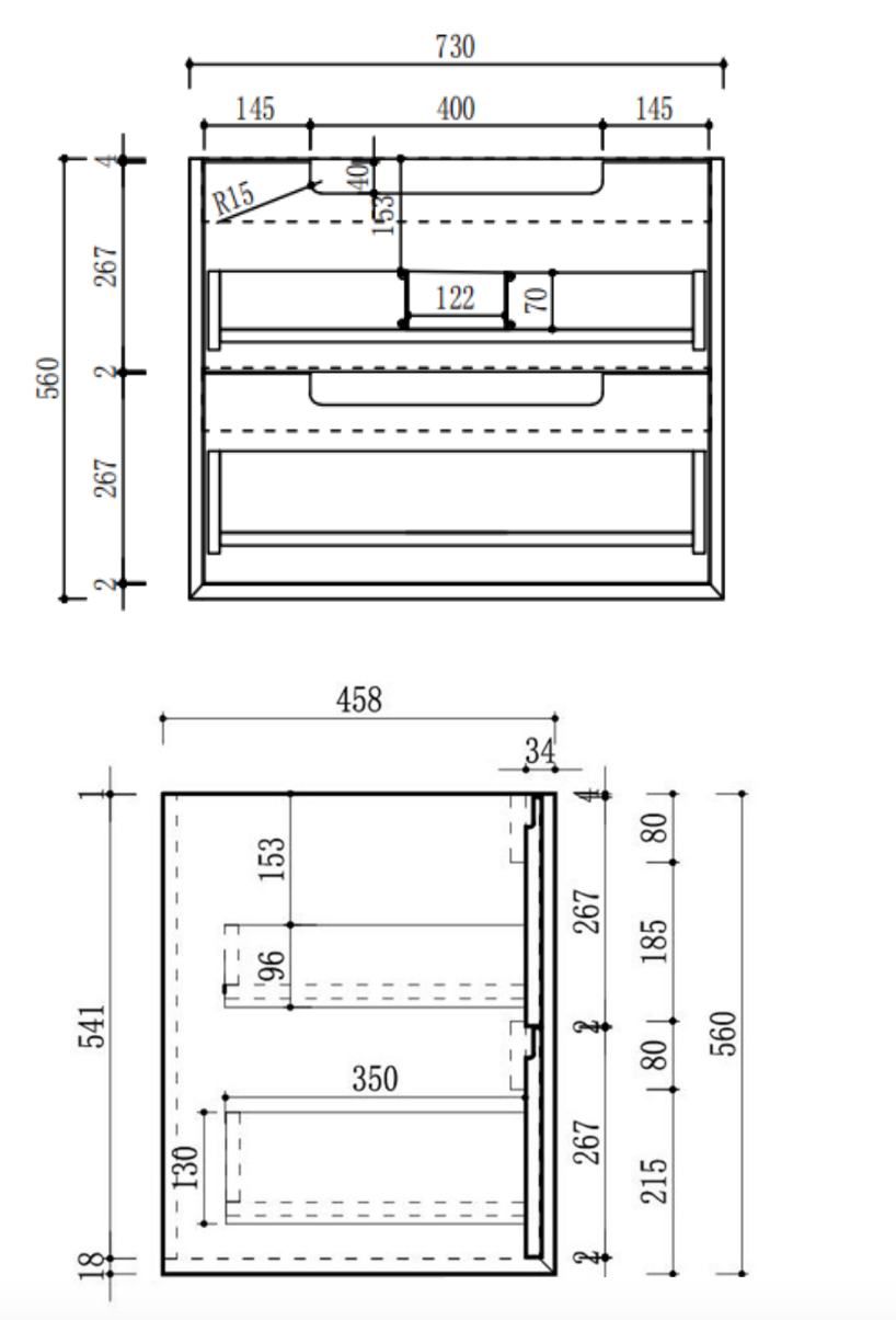 Aulic 750mm VO750WHA Voulari Framed Wall Hung Vanity, Harvest Oak